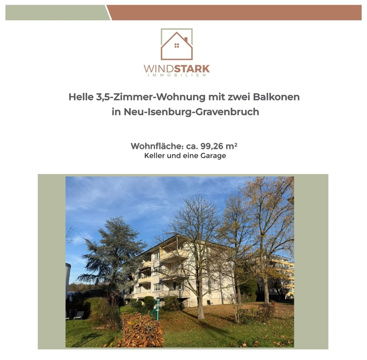 Helle 3,5-Zimmer-Wohnung mit zwei Balkonen in Neu-Isenburg-Gravenbruch