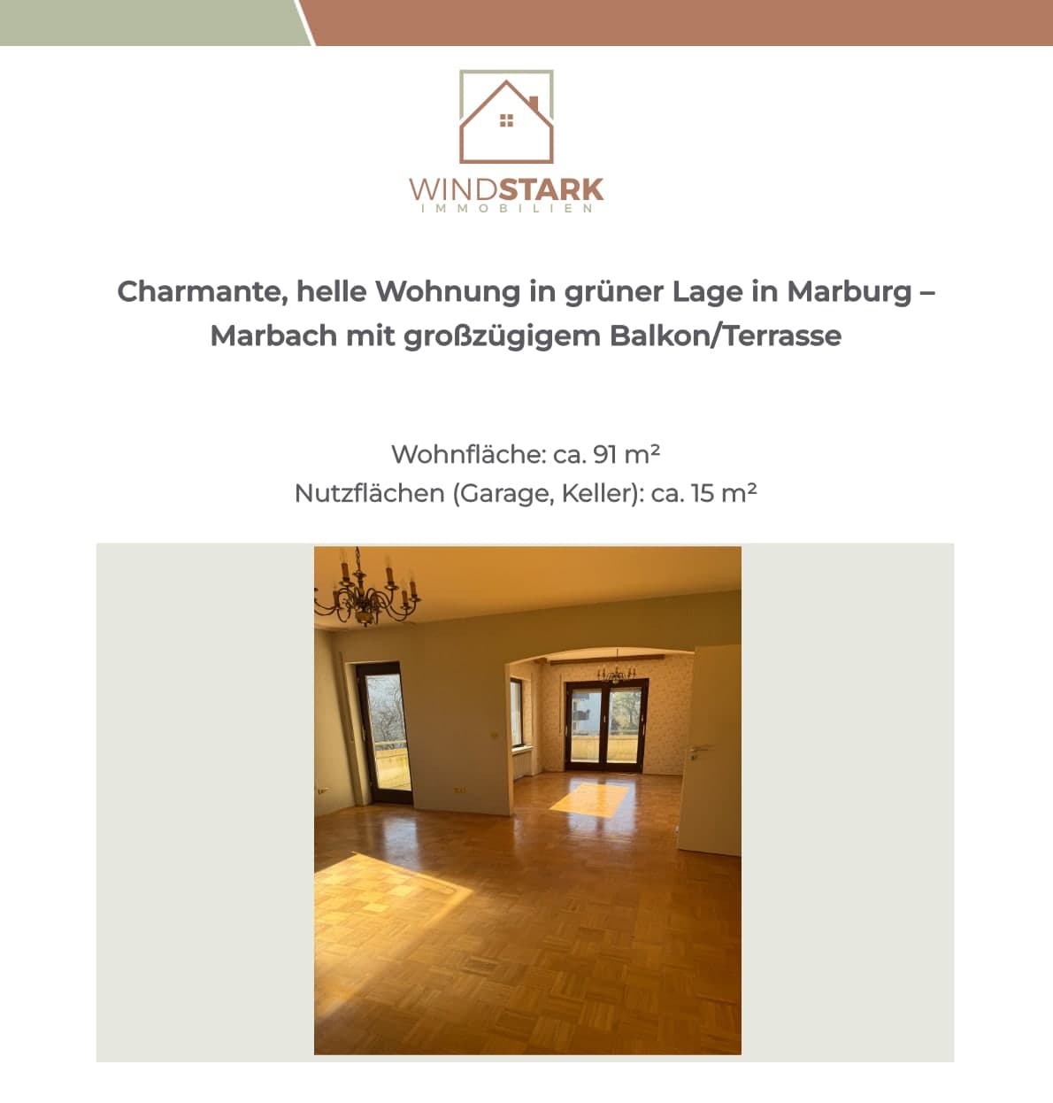 Helle Wohnung mit großer Terrasse in Marburg-Marbach